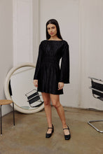 Load image into Gallery viewer, The Shayla Dress | Chic Plisse Mini Dress with Bell Sleeves
