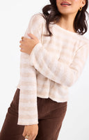 Brushed Stripe Boatneck Top