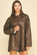 Oversized Faux Leather Jacket