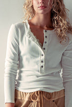 Load image into Gallery viewer, Ribbed Henley Long Sleeve Top
