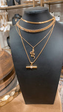 CHELSEA Gold and Crystal Bar Necklace