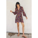 Fall Floral Wrap Dress