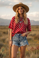 Oversized Red Polka Dot Sweater