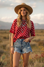 Load image into Gallery viewer, Oversized Red Polka Dot Sweater
