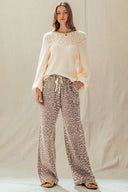Leopard Print Wide Leg Pants