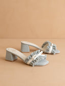 From Oasis Society low heeled sandal denim slip on shop women’s fond du lac boutique 