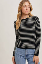 Load image into Gallery viewer, Striped Crew Neck Long Sleeve Sweater
