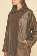 Oversized Faux Leather Jacket