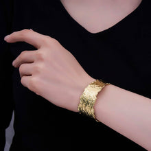 Load image into Gallery viewer, Bracelet hammered cuff gold shop fond du lac women’s boutique 
