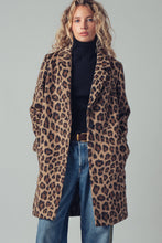 Load image into Gallery viewer, Leopard oversized coat single button pockets shop fond du lac women’s boutique 
