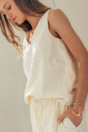 Floral Embroidered Cotton Top And Pant Set