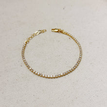 Load image into Gallery viewer, 18k Gold Filled 2mm CZ Tennis Bracelet
