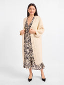 Ivory Chunky Open-Front Longline Cardigan