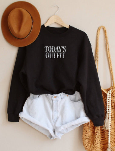 Round neck long sleeve sweatshirt black shop fond du lac women’s boutique 