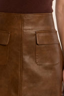 Faux Leather Flared Skirt
