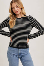 Load image into Gallery viewer, Striped Crew Neck Long Sleeve Sweater
