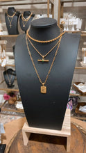 Load image into Gallery viewer, CHELSEA Gold and Crystal Bar Necklace
