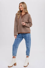 Load image into Gallery viewer, Henley Sweater with Hoodie
