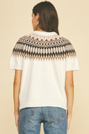 Nordic Short Sleeve Knit Cardigan