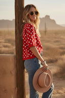 Oversized Red Polka Dot Sweater