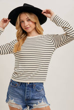 Load image into Gallery viewer, Striped Crew Neck Long Sleeve Sweater
