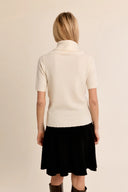 Short Sleeve Cowl Neck Sweater
