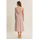 Cotton Blend Lurex Stripe Midi Dress