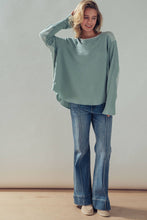 Load image into Gallery viewer, Oversized Waffle Knit High-Low Tunic Top
