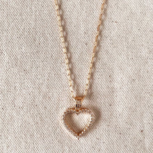 Load image into Gallery viewer, 18k Gold filled Stoned Heart Necklace
