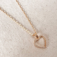 Load image into Gallery viewer, 18k Gold filled Stoned Heart Necklace
