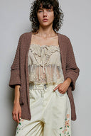 Chenille Open-Front Cardigan