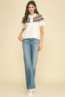 Nordic Short Sleeve Knit Cardigan