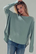 Load image into Gallery viewer, Oversized Waffle Knit High-Low Tunic Top
