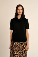 Short Sleeve Cowl Neck Sweater