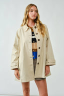 Mid thigh length trench coat beige shop fond du lac women’s boutique 