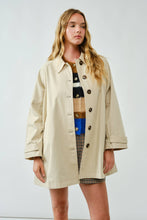 Load image into Gallery viewer, Mid thigh length trench coat beige shop fond du lac women’s boutique 
