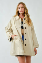 Load image into Gallery viewer, Mid thigh length beige trench coat shop fond du lac women’s boutique 
