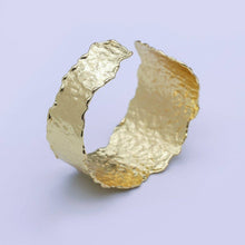 Load image into Gallery viewer, Gold hammered cuff bracelet shop fond du lac women’s boutique 
