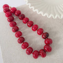 Waterproof chunky beaded necklace brown yellow red Amber shop fond du lac women’s clothing store