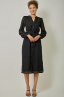 Long sleeve midi button down tie waist shop fond du lac women’s clothing store 