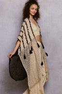 Center tassel tie crocheted flowy relaxed cardigan kimono shop fond du lac women’s clothing store