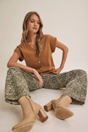 V neck relaxed button down cap sleeve shop fond du lac women’s clothing store 