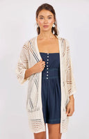 Textured cream cardigan three quarter sleeves shop fond du lac women’s boutique 