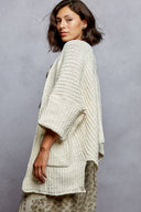 Cozy chenille cream brown cardigan long sleeve pockets shop fond du lac women’s clothing store