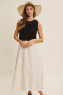 Bow tie  pockets side slits cream black fully lined elastic waist chunky sweater midi dress shop fond du lac women’s boutique 