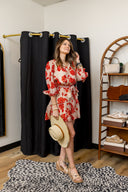 Red Floral Print Dress