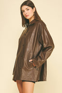 Oversized Faux Leather Jacket