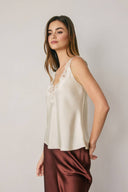 Relaxed adjustable straps lace satin ivory camisole shop fond du lac women’s clothing store