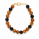 Tortoise brown green beaded gumball chunky statement necklace shop fond du lac women’s clothing store