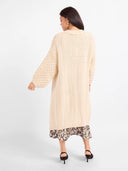 Ivory Chunky Open-Front Longline Cardigan